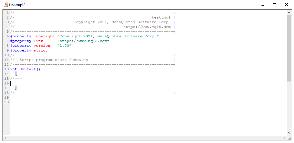 Скрипт для вывода текста на MQL4